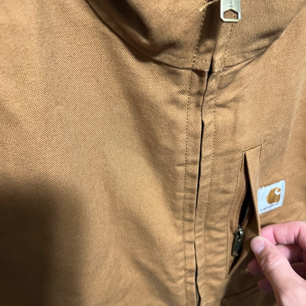 Carhartt Mens Loose Fit Washed Duck Sherpa Lined Vest Brown OV4277-M Size M - Picture 3 of 7